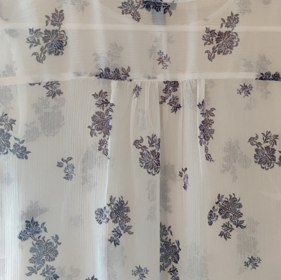 **3/$15** Ann Taylor Sheer Flower Keyhole Blouse - Picture 6 of 6